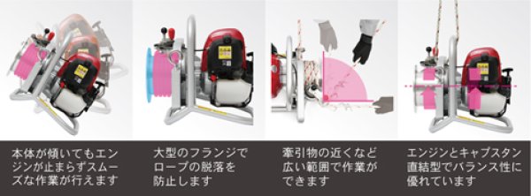 画像2: エンジンウインチ  EW-S500 (10176) エンジン式多目的タイプ 育良精機 (2)