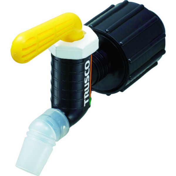 画像1: TRUSCO 樹脂製給油コック キューチャン 口径40 フッ素ゴム 黄 QC-40-FKM-Y [855-7798] (1)
