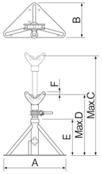 画像2: ケーブルジャッキ ISJ0680/-1020 １台＝２脚１セット (10203/10204) 育良精機 (2)