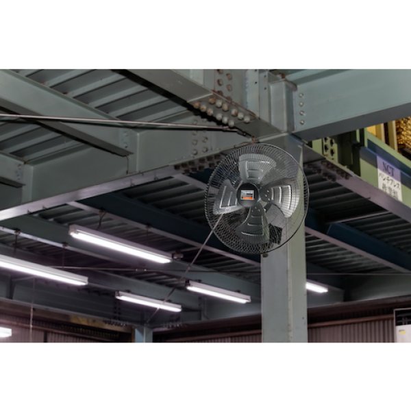 画像3: TRUSCO TFBA-45W-BK 全閉式工場扇 ジェネラルファン 壁掛けタイプ アルミハネ ブラック [610-2753] (3)