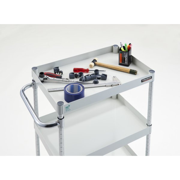 画像6: TRUSCO ツールワゴン フェニックスワゴン 省音 750Ｘ500ＸH740 3段 ヤンググリーン PEW-773-YG [488-3772] (6)