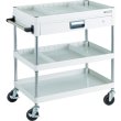画像1: TRUSCO ツールワゴン フェニックスワゴン 省音 750Ｘ500 仕切2段付 ホワイト PEW-973ZS2-W [488-5023] (1)