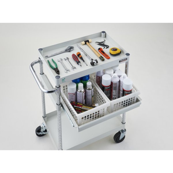 画像6: TRUSCO ツールワゴン フェニックスワゴン 省音 600Ｘ400 4段 スライド2段付 ヤンググリーン PEW-962M2-YG [855-5572] (6)