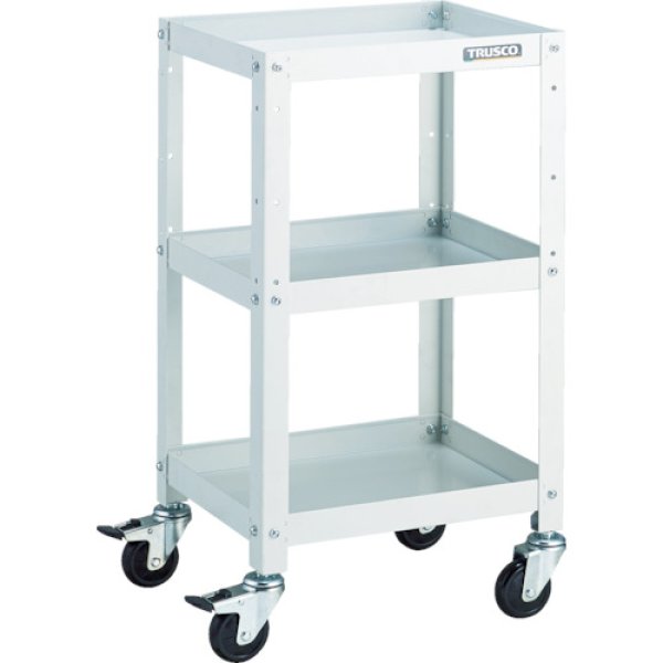 画像1: TRUSCO ツールワゴン ラビットワゴン 400Ｘ350 ゴム車輪 ホワイト RBW-743-W [818-3153] (1)