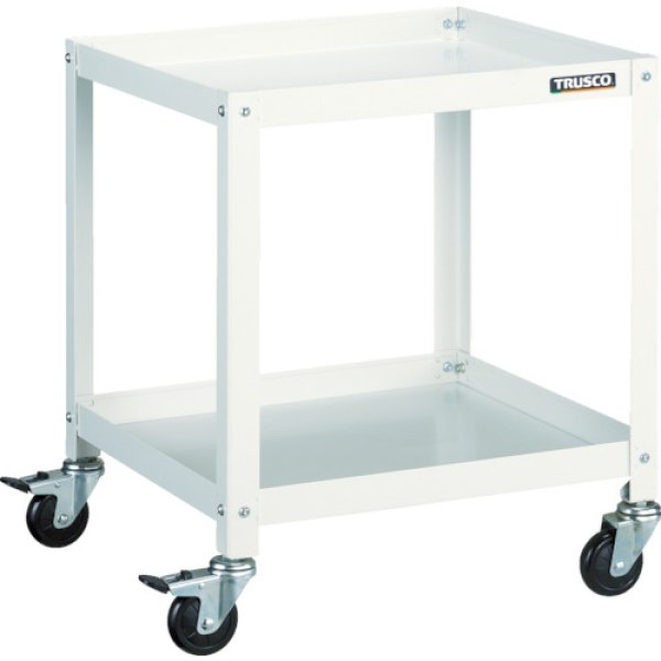 画像1: TRUSCO ツールワゴン ラビットワゴン 500Ｘ500 ゴム車輪 ホワイト RBW-652-W [366-3205] (1)
