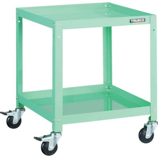 画像1: TRUSCO ツールワゴン ラビットワゴン 500Ｘ500 ゴム車輪 ヤンググリーン RBW-652-YG [366-3175] (1)