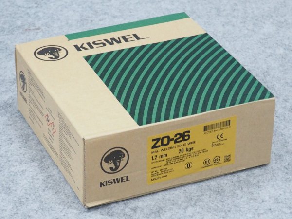 画像2: キスウェル 軟鋼〜490MPa級鋼用 ソリッドワイヤCO2用 ZO-26 1.2mm-20kg (2)