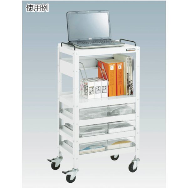 画像5: TRUSCO ツールワゴン ファイルラビット 540Ｘ330ＸH840 A4深引出Ｘ10 FRB-856D10 [450-2604] (5)