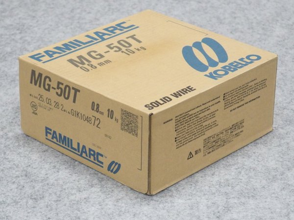 画像1: 低電流用ソリッドワイヤ MG-50T 0.8mm-10kg 神戸製鋼所 (1)