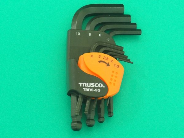 画像1: TRUSCO ボールポイント六角棒レンチセット ショートタイプ 9本組 TBRS-9S [389-5998] (1)