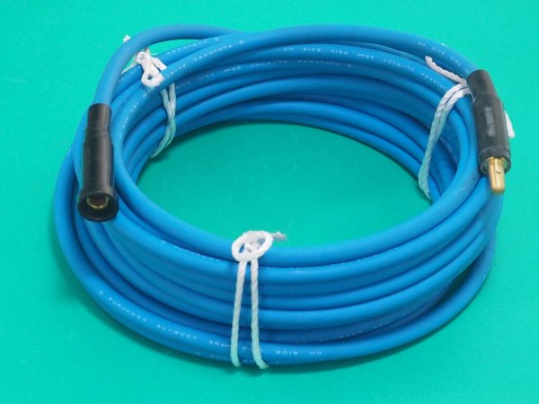 画像1: お試し特別価格 アルミ導体溶接ケーブル(延長用)重さは銅導体溶接ケーブルの約半分 AL-WCCT 38sq アルミ専用ジョイントJA300AL黒色オス・メス付 20m (1)
