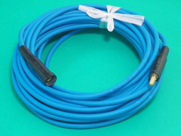 画像1: アルミ導体溶接ケーブル(延長用）AL-WCCT 22㎟ アルミ専用ジョイントJA300AL黒色オス・メス付 (長さ5.10.15.20.25.30m選択) (1)