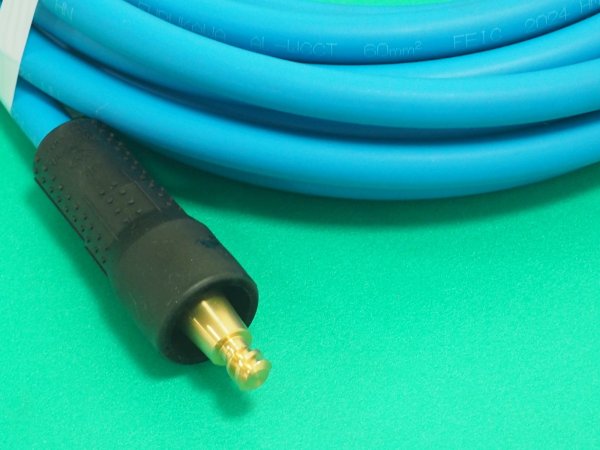 画像2: アルミ導体溶接ケーブル(延長用）AL-WCCT 60sq アルミ専用ジョイントNK22AL黒色オス・メス付 (長さ5.10.15.20.25.30m選択) (2)