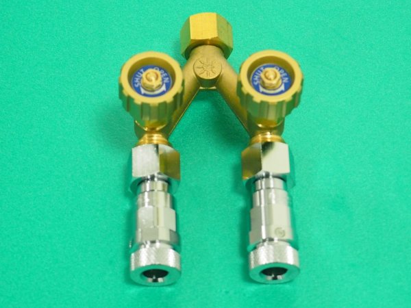 画像2: 酸素調整器用分岐管 二又バルブ YB-1 出口ワンタッチ（Ｑジョイント）仕様 (2)