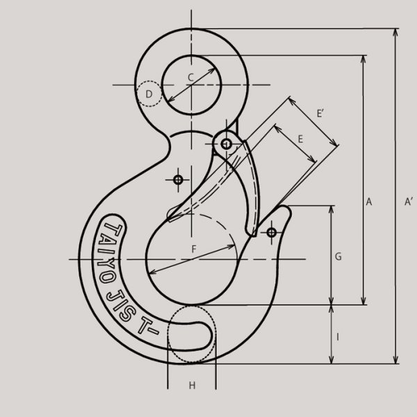 画像2: ＴＡＩＹＯ 重量フック 外れ止め付 T-2t GHK-2 3023949 大洋製器 (2)