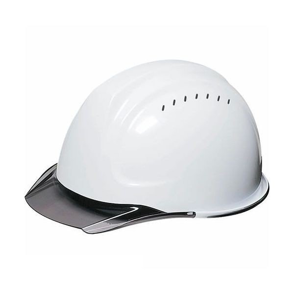 画像1: 洗えるヘルメット エアロメッシュ SYA-CV型HA2E4M-M3式 安全帽 現場 倉庫 作業用 工事用 プロ仕様 DIC【本体:ホワイト・バイザー:スモーク 】 (1)