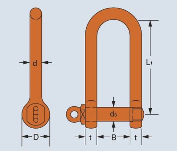 画像2: 強力長シャックル(16×130) TSLS-2.5t（捻じ込みタイプ） 1010762 大洋製器工業 (2)