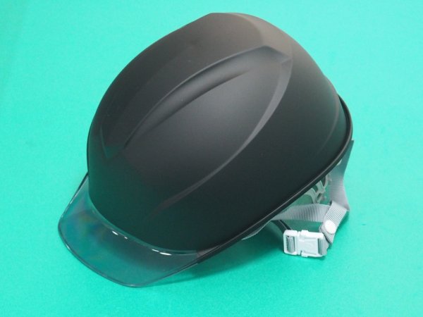 画像1: 【マット塗装】洗えるヘルメット ツヤ消し エアライトS ST#123-JZV 安全帽 現場 倉庫 作業用 工事用 プロ仕様 艶消  タニザワ【本体:マットブラック・バイザー:グレー 】 (1)
