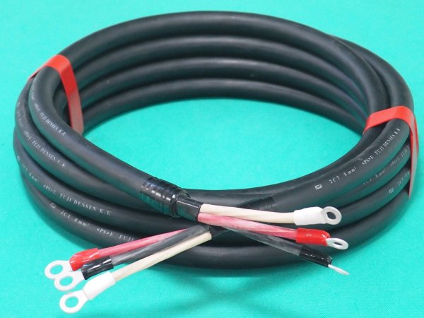 画像1: 移動用ゴムキャプタイヤケーブル 2CT3×8 (3芯-8mm2端子R8-6/R8-8付)　6m お特品1本限定 (1)