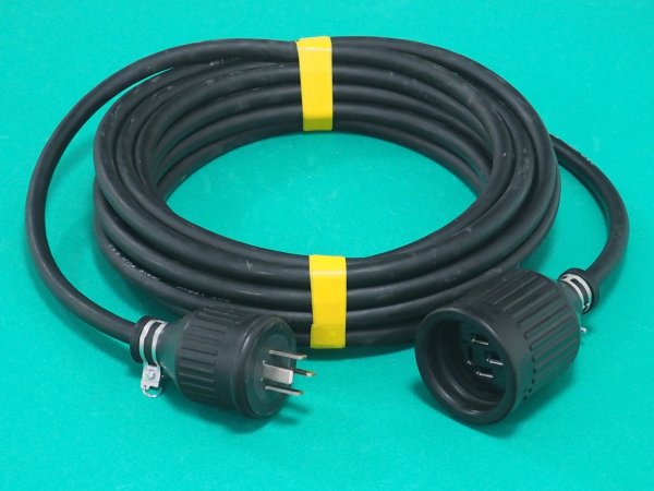 画像1: 延長用 電源ケーブル 4芯 プラグ・ボディ付 10M 2CT4x1.25(WF7420K/WA3429K)-10 (1)