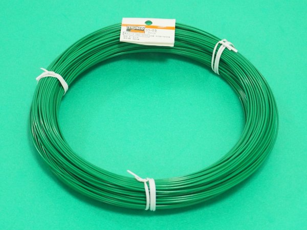 画像1: TRUSCO カラー針金 ビニール被覆タイプ グリーン #16 線径1.6mm 1kg TCW-16GN [282-5155] (1)