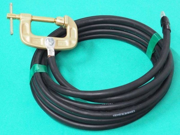 画像1: アースケーブル WCT60sq 万力タイプ EB-500 R60-10 ターミナル 付 5m (1)