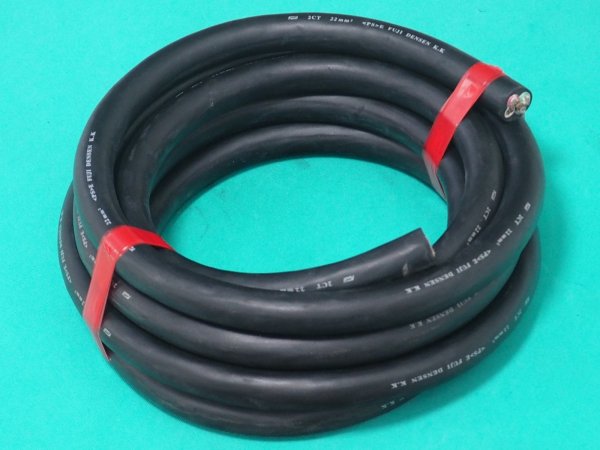 画像1: 移動用キャブタイヤケーブル（電源ケーブル ） 4芯-22㎟ 2CT4C x22SQ メートル売り  両端切りっぱなし (1)