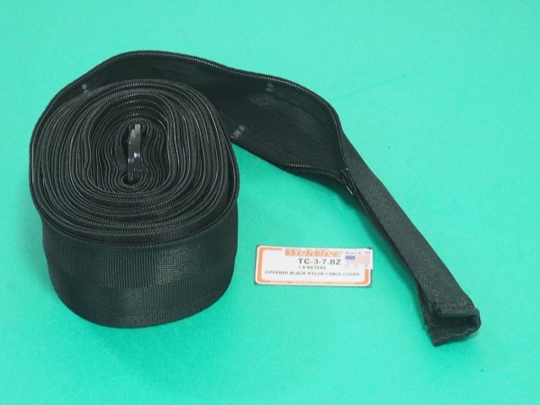 画像1: 耐熱ナイロン 黒 トーチカバー 75.100mm幅 マジックテープ/チャック式 TC-3.4 (長さ・幅・方式選択) ウエルドテック (1)