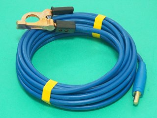 青色・ゴムカバー付アースクリップ線・JA300オスジョィント付 WCT22