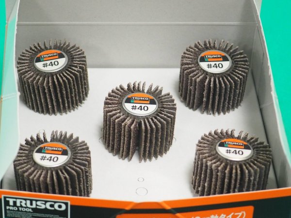 画像3: TRUSCO フラップホイール 外径40X幅25X軸径6 (5個入) #40 UF4025(40) [114-6726] (3)