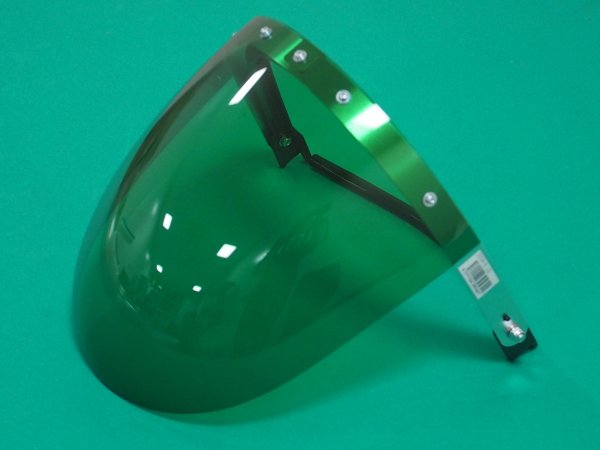 画像1: 防災面 ヘルメット装着用 350A-X LG シングル 球面型 X金具 理研化学 (1)