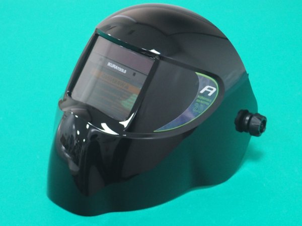 画像1: ラピッドグラス ブラックプレミアムシリーズ 自動遮光溶接面 スタンダードモデル ISK-RGTP2A 通常時:#2.0/遮光後:#4-8・#9-13 育良精機 (1)