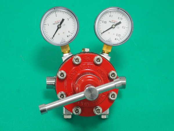 画像1: 装置・ライン用圧力調整器 小流量・自力式圧力調整器 (アセチレン・マニホールド用) GS-14 右高圧/左高圧選択 千代田精機 (1)