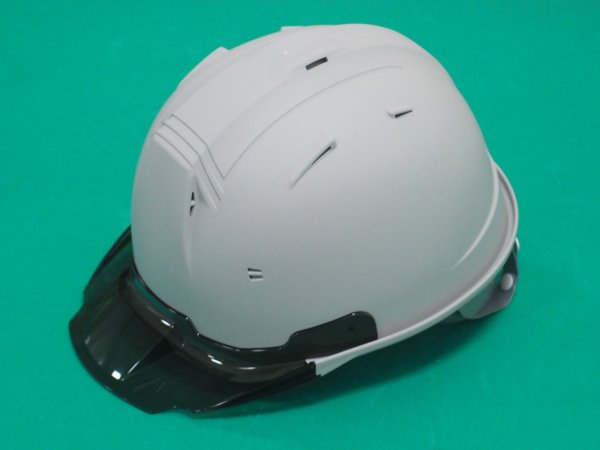 画像1: 【マット塗装】ツヤ消し ヘルメット SS-19V  進和化学工業【本体:マットグレー・バイザー:スモーク 】 (1)