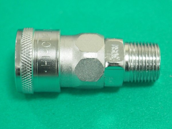 画像1: ハイカプラ 鋼鉄製 ニトリルゴムNBR(SG) (めねじ取付用ソケット) 相手側Rc3/8インチ 耐圧力2.0Mpa 30SM STEEL NBR (00305) 日東工器  (1)