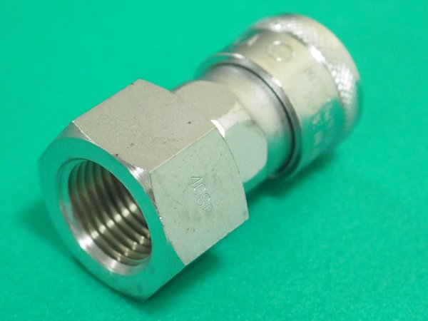 画像3: ハイカプラ 鋼鉄製 ニトリルゴムNBR(SG) (おねじ取付用ソケット) 相手側R1/2インチ 耐圧力2.0Mpa 40SF STEEL NBR (00312) 日東工器  (3)