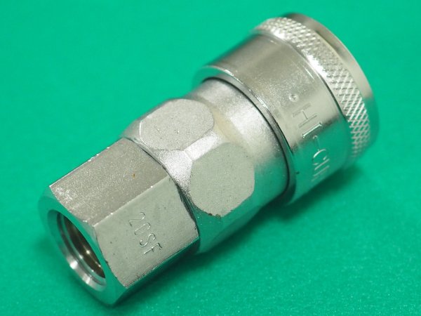 画像3: ハイカプラ 鋼鉄製 ニトリルゴムNBR(SG) (おねじ取付用ソケット) 相手側R1/4インチ 耐圧力2.0Mpa 20SF STEEL NBR (00303) 日東工器  (3)