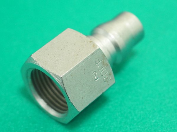 画像2: ハイカプラ 鋼鉄製 (おねじ取付用プラグ) 相手側R3/8インチ 耐圧力2.0Mpa 30PF STEEL (00286) 日東工器  (2)