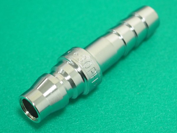 画像2: ハイカプラ 鋼鉄製 (ホース取付用プラグ) 相手側3/8インチ 耐圧力2.0Mpa 30PH STEEL (00284) 日東工器  (2)