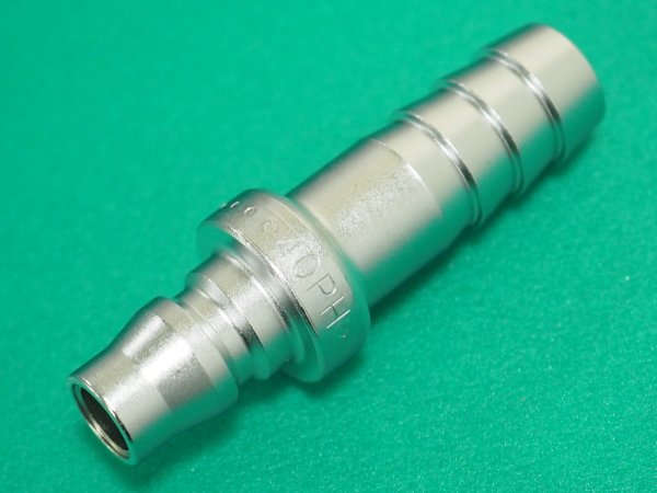 画像2: ハイカプラ 鋼鉄製 (ホース取付用プラグ) 相手側1/2インチ 耐圧力2.0Mpa 40PH STEEL (00287) 日東工器 (2)