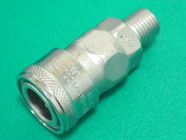 画像2: ハイカプラ 鋼鉄製 ニトリルゴムNBR(SG) (めねじ取付用ソケット) 相手側Rc1/4インチ 耐圧力2.0Mpa 20SM STEEL NBR (00302) 日東工器 (2)