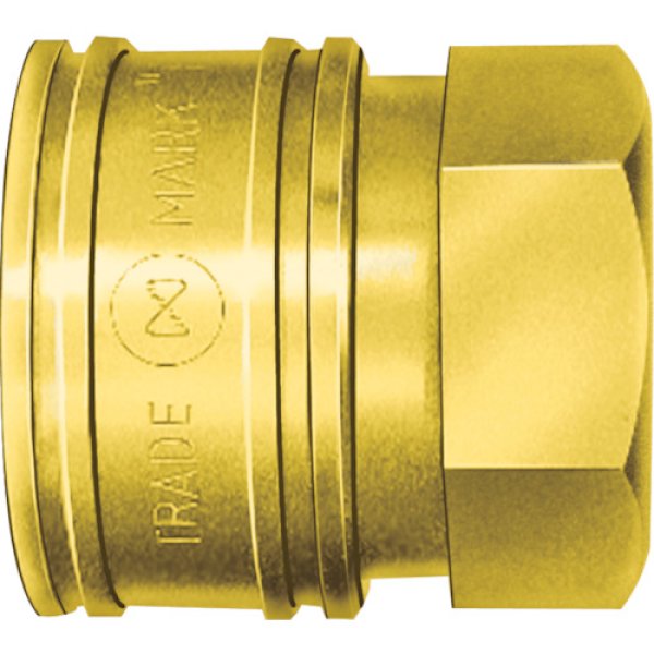画像1: TSPカプラ 真鍮製 ニトリルゴムSG (NBR) (おねじ取付用ソケット) 相手側R1/8 1TSF BRASS NBR (005593) 日東工器 (1)