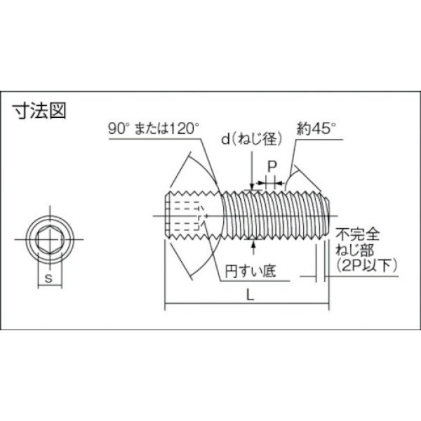 画像2: TRUSCO 六角穴付止めねじ ステンレス M3×3 60本入 B45-0303 [160-4724] (2)