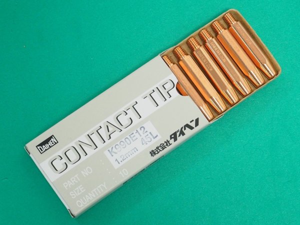 画像1: ダイヘン純正 CO2/MAG用タングステンチップ 1.2mm45L 10本 K990E12 (1)