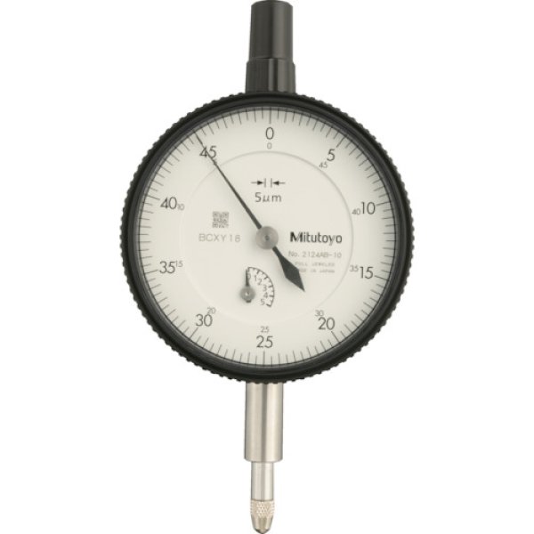 画像1: ＭＩＴＵＴＯＹＯ  標準形ダイヤルゲージ（平裏ぶたタイプ）測定範囲0〜5mm 最小表示0.005mm 目盛仕様±0-50 測定力1.5N以下 2124AB-10 [242-1976] (1)
