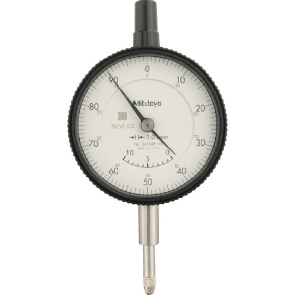 画像1: ＭＩＴＵＴＯＹＯ  標準形ダイヤルゲージ（平裏ぶたタイプ）測定範囲0〜10mm 最小表示0.01mm 目盛仕様±0-100 測定力1.4N以下 2310AB-10 [242-1979] (1)