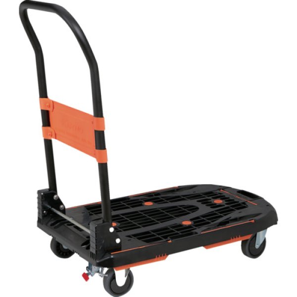 画像1: TRUSCO 樹脂台車 カルティオ 折畳 ブラック 780X490 ストッパー付 MPK-780-BK-SS [683-2378] (1)