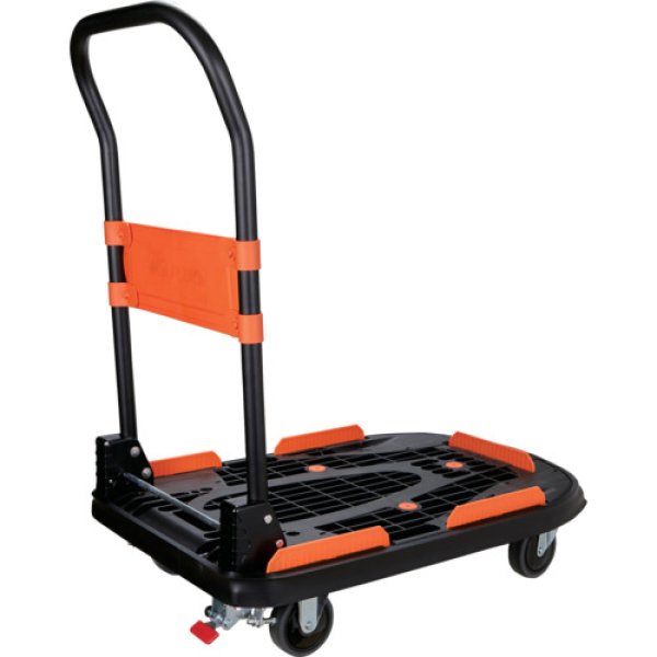 画像3: TRUSCO 樹脂台車 カルティオ 折畳 ブラック 780X490 ストッパー付 MPK-780-BK-SS [683-2378] (3)