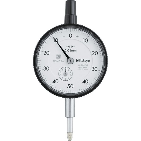 画像1: ＭＩＴＵＴＯＹＯ  標準形ダイヤルゲージ（平裏ぶたタイプ）測定範囲0〜10mm 最小表示0.01mm 目盛仕様0-50-0 測定力1.4N以下 2047AB [557-3402] (1)