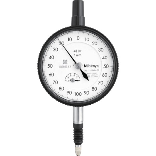 画像1: ＭＩＴＵＴＯＹＯ  標準形ダイヤルゲージ （平裏ぶた・防水タイプ）測定範囲0〜1mm 最小表示0.001mm 目盛仕様0-100-0 測定力2.0N以下 2109AB-70 [557-3404] (1)